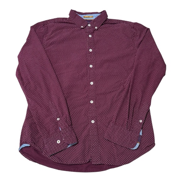 Denim & Flower Other - Denim & Flower Maroon Dot Button Down Shirt